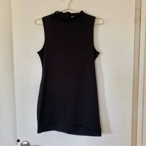 black double lined mini dress
